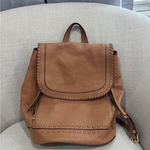 Tan Leather Backpack